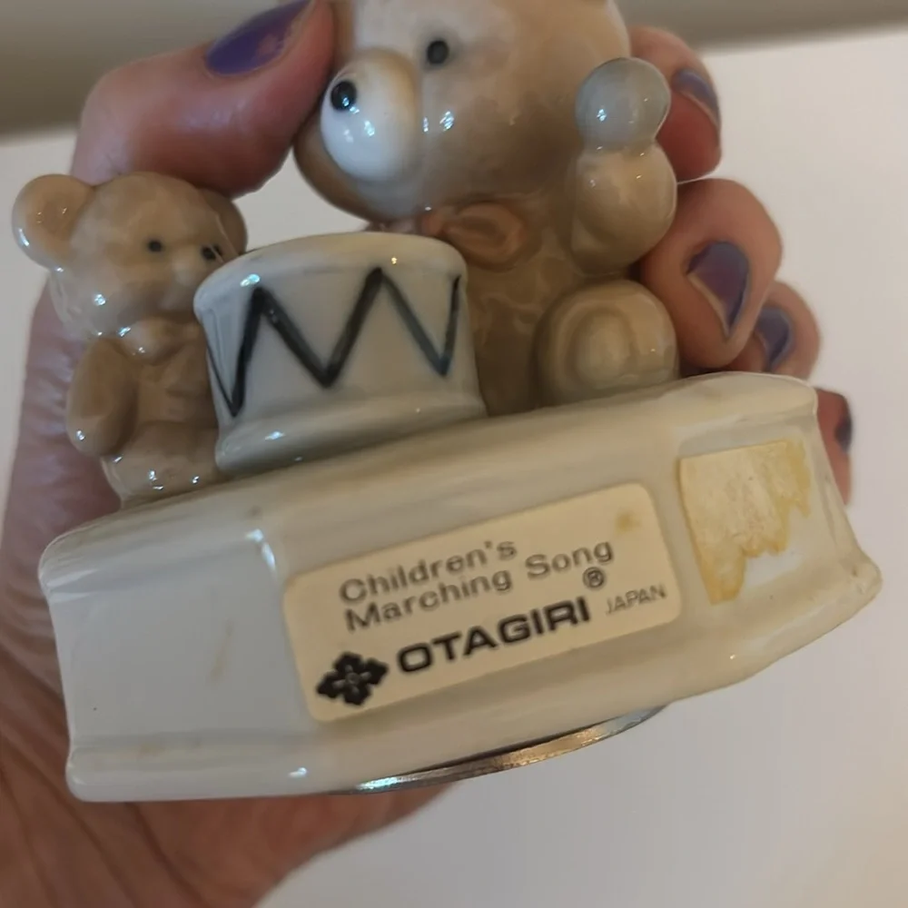 Vintage Otagiri Teddy Bear Drum Porcelain Music Box Children's Marching Song - Picture 8 of 10